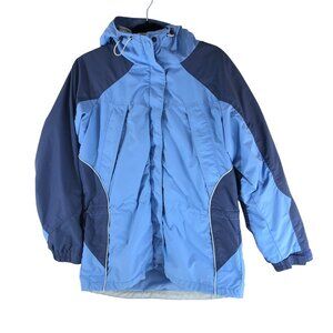 Columbia Womens Interchange Jacket Fleece Liner Zip Out Colorblock Blue M